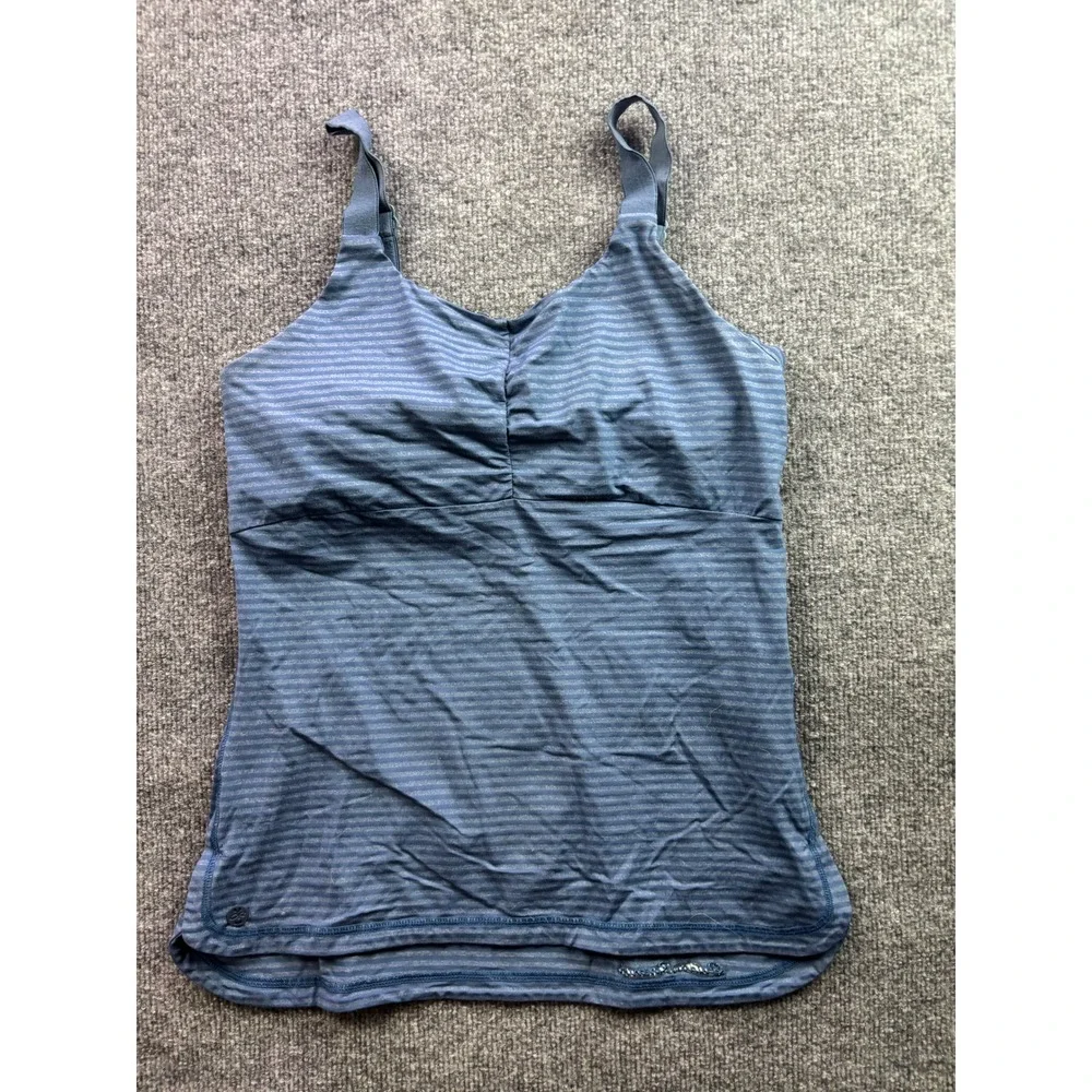 Outdoor Research Cami Tank Top Womens S Blue Striped Built-in Bra Activewear